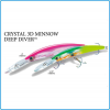 ARTIFICIALE YO-ZURI CRYSTAL MINNOW 3D DEEP DIVER 150mm 40g C44 TRAINA MARE TONNI