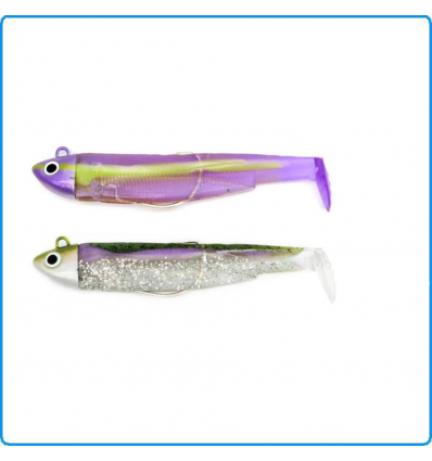 BLACK MINNOW FIIISH 90mm 2COMBO SEARCH 8g GREEN MORNING PURPLE IMPACT SPINNING