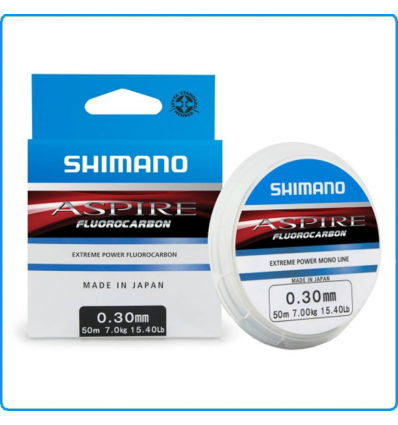 FILO SHIMANO ASPIRE FLUOROCARBON 50m 0.16mm 2.00KG PER BOLOGNESE FEEDER INGLESE