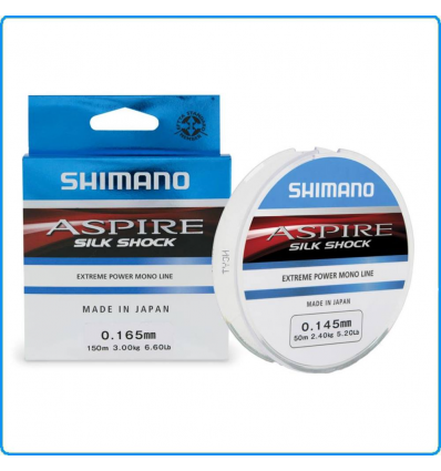 FILO SHIMANO ASPIRE SILK SHOCK 150m 0.20mm 4.4KG FINALI PARATURE PESCA MARE LAGO